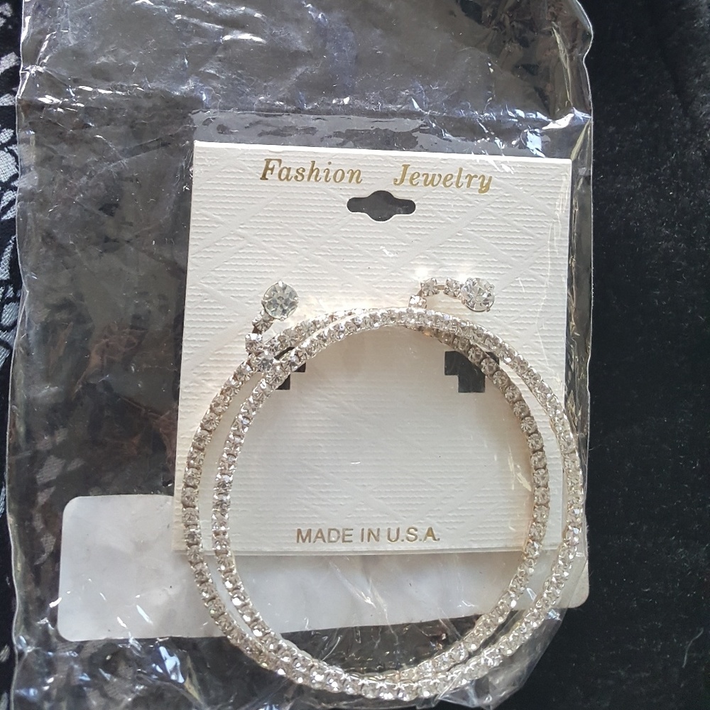 Rhinestone hoop earrings